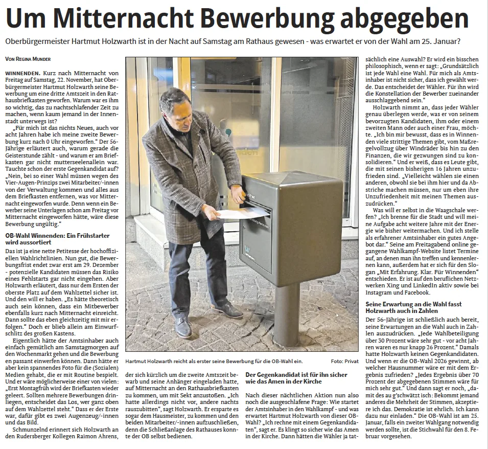 Um Mitternacht Bewerbung abgegeben