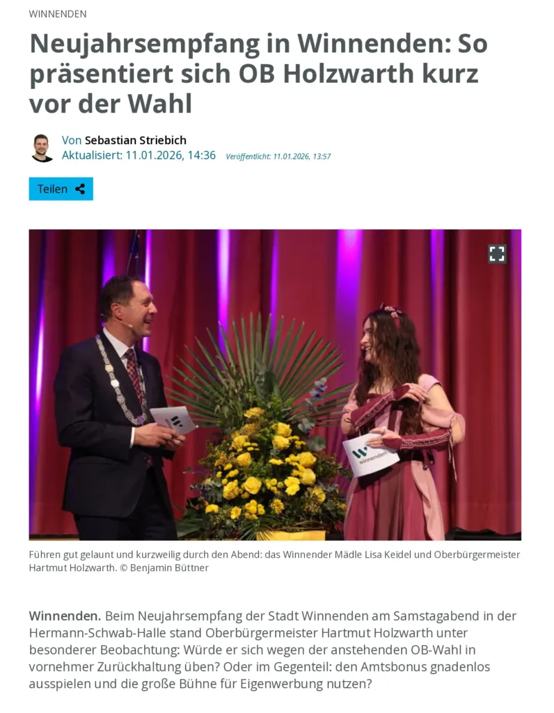 Neujahrsempfang 2026 kurz vor der OB-Wahl