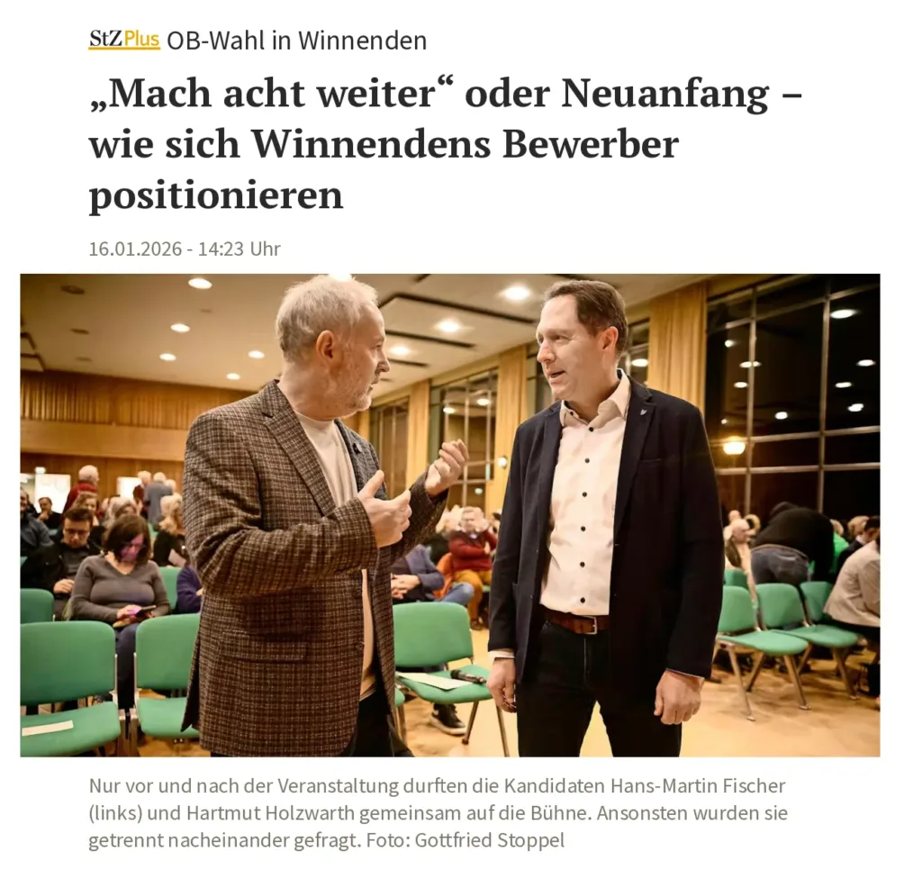 So bespricht die Stuttgarter Zeitung die öffentliche Kandidatenvorstellung